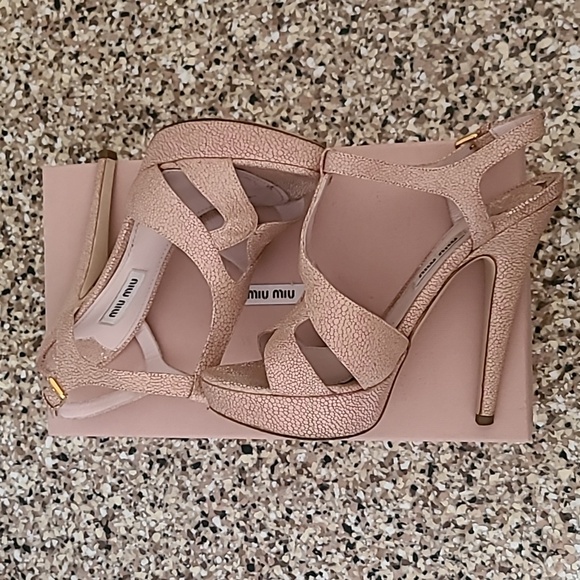 Miu miu lizard leather nude sandal heels 👠 - Picture 5 of 7